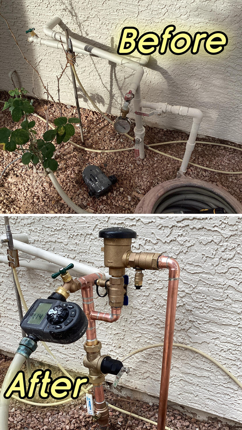 Out of code service riser with no pressure regulator or vacuum breaker